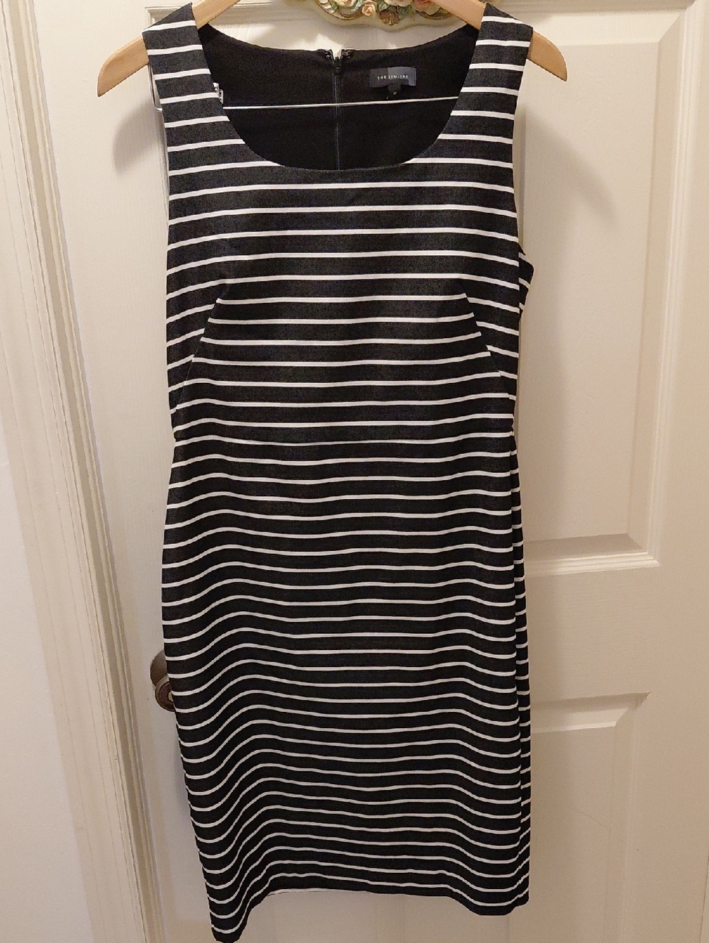 The Limited Black and White Striped Midi Dress